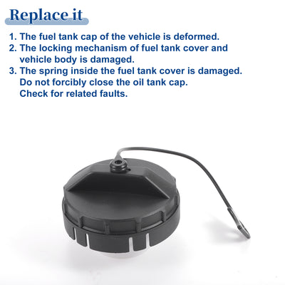 Harfington Plastic Gas Fuel Cap Fuel Tank Cap Black Fit for Mitsubishi Outlander III PHEV Hybrid 2015 No.1711A014 - Pack of 1