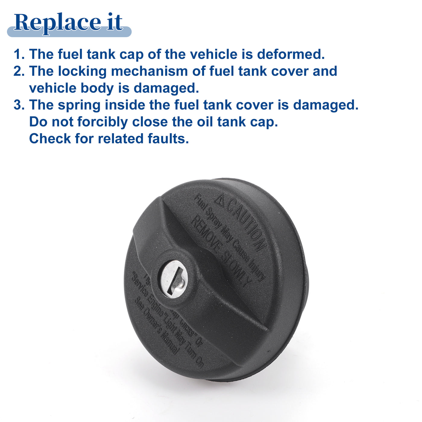 ACROPIX Plastic Locking Gas Cap Lock Fuel Tank Cap Black Fit for Toyota Camry Corolla RAV4 with Keys No.52100239/82202338 - Pack of 3