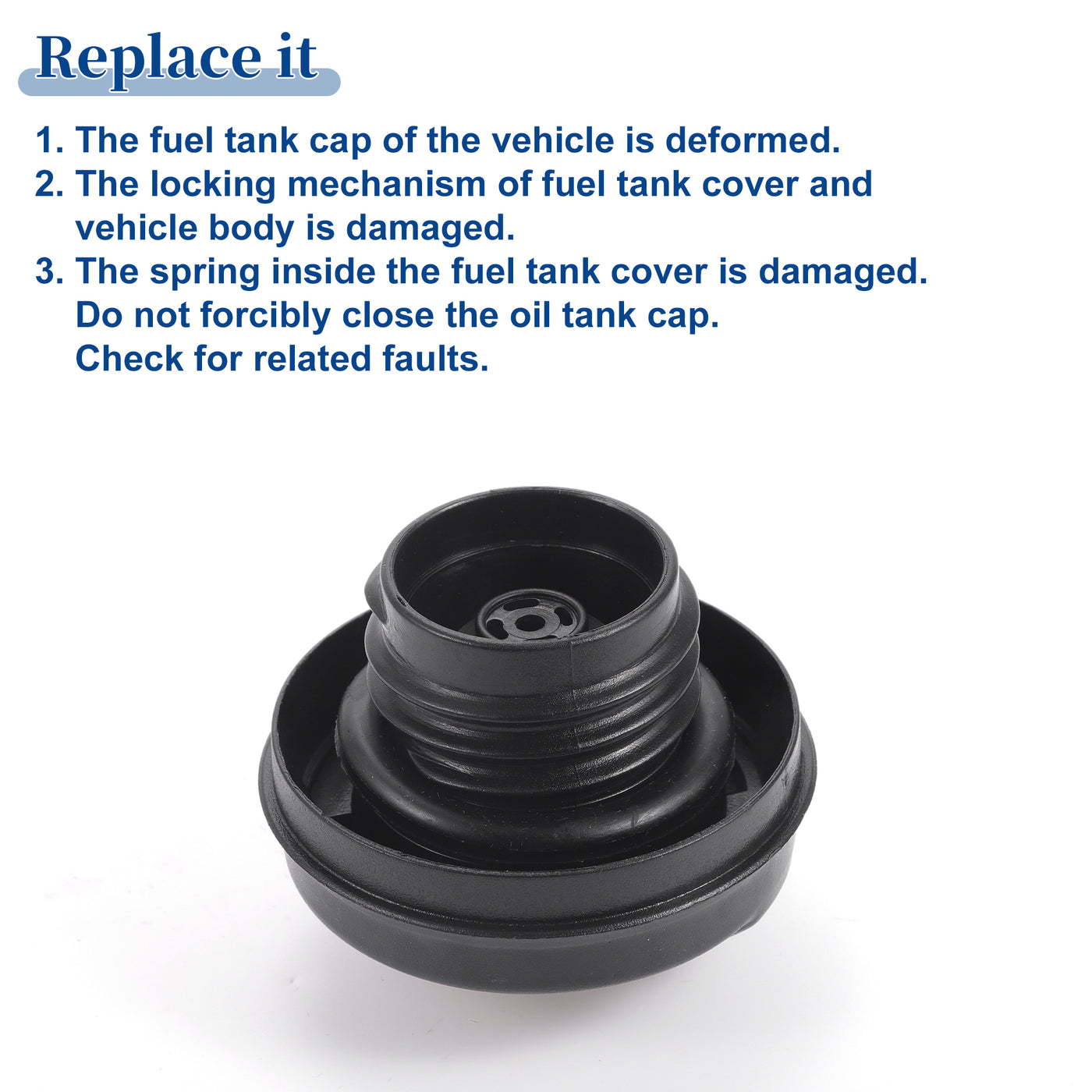 ACROPIX Plastic Locking Gas Cap Lock Fuel Tank Cap Black Fit for Acura MDX RDX RL with Keys No.97BB9K163BB - Pack of 3