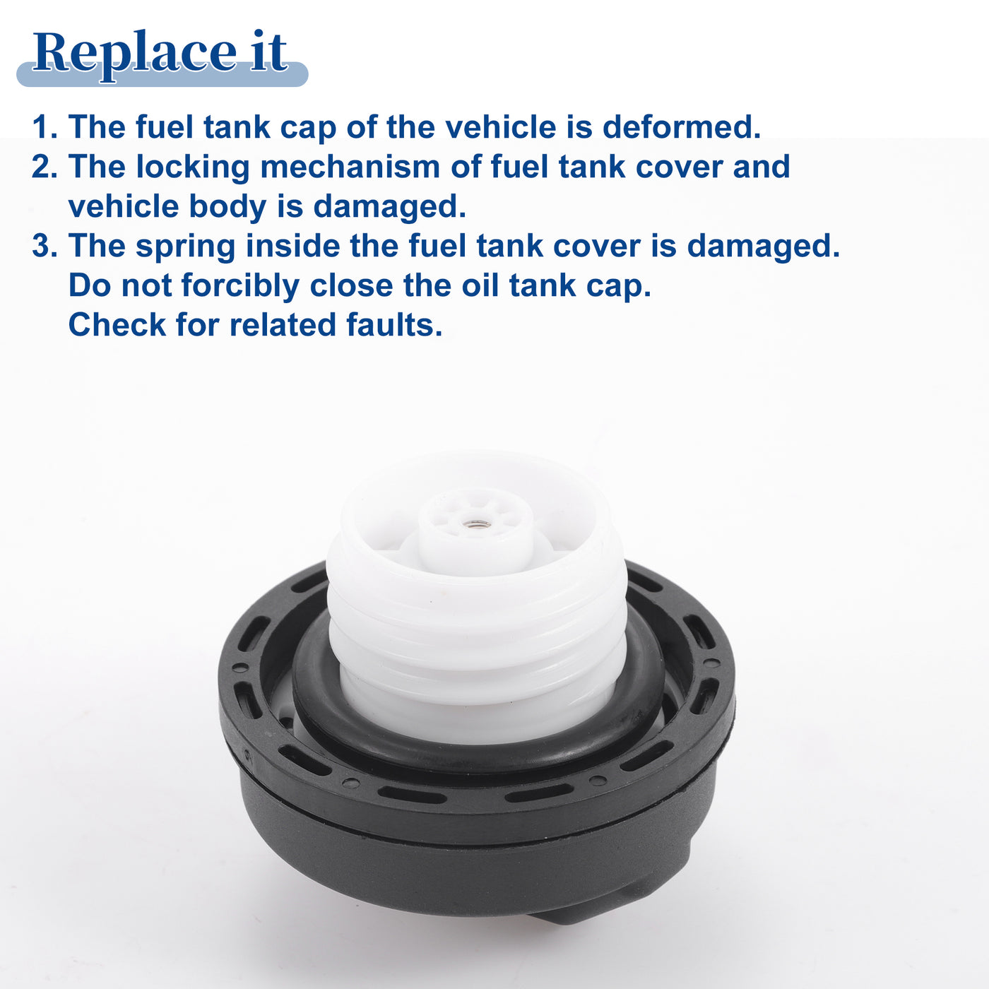 ACROPIX Plastic Locking Gas Cap Lock Fuel Tank Cap Black Fit for Toyota Camry Prius with Keys No.7D0201551 - Pack of 3