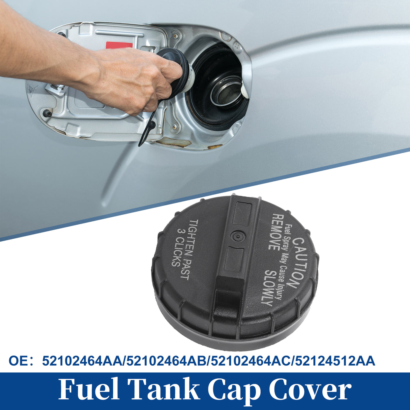 ACROPIX Plastic Gas Fuel Cap Fuel Tank Cap Black Fit for Dodge Caravan Durango Grand No.52102464AA/52102464AB - Pack of 1
