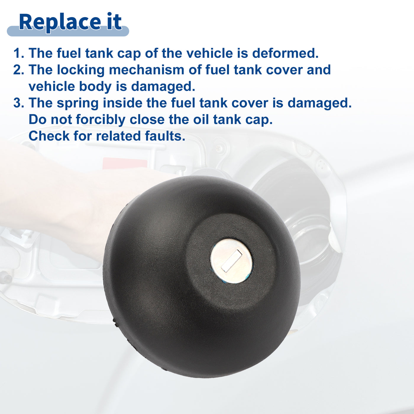 ACROPIX Plastic Locking Gas Cap Lock Fuel Tank Cap Black Fit for Renault Clio II/MK2 1998-2012 with Keys No.7701471585/7701470950 - Pack of 3