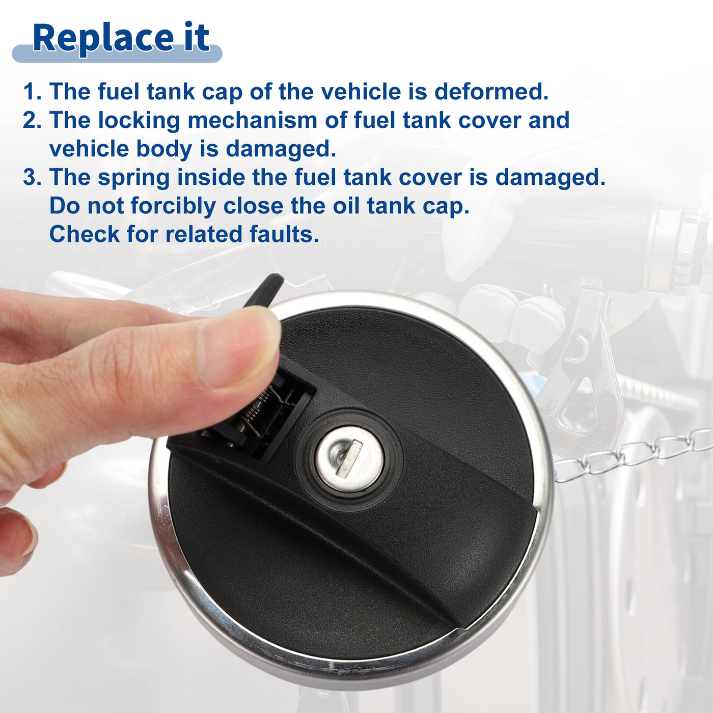 ACROPIX Plastic Locking Gas Cap Lock Fuel Tank Cap Black Fit for Iveco Eurocargo 1991-2015 with Keys No.2993923/1402004/1481301 - Pack of 3