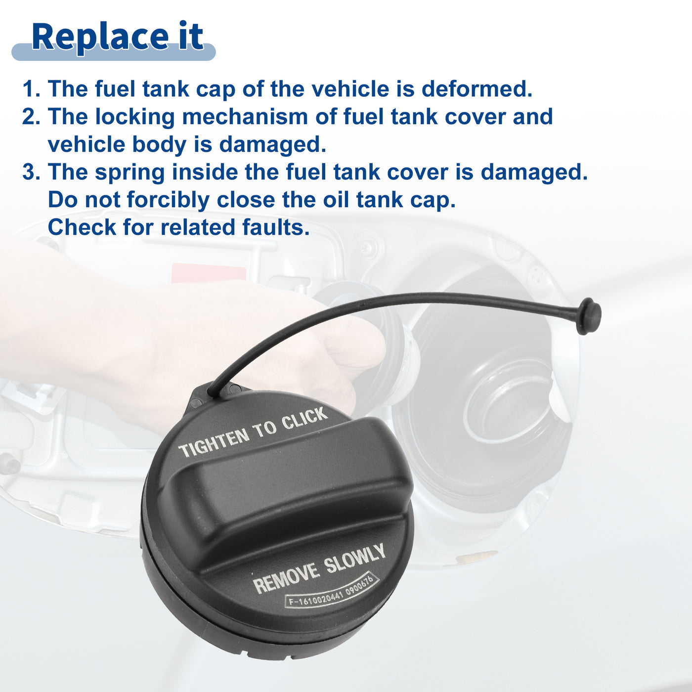 ACROPIX Plastic Gas Fuel Cap Fuel Tank Cap Black Fit for Honda Accord 2008-2017 No.17670SJA013 - Pack of 1