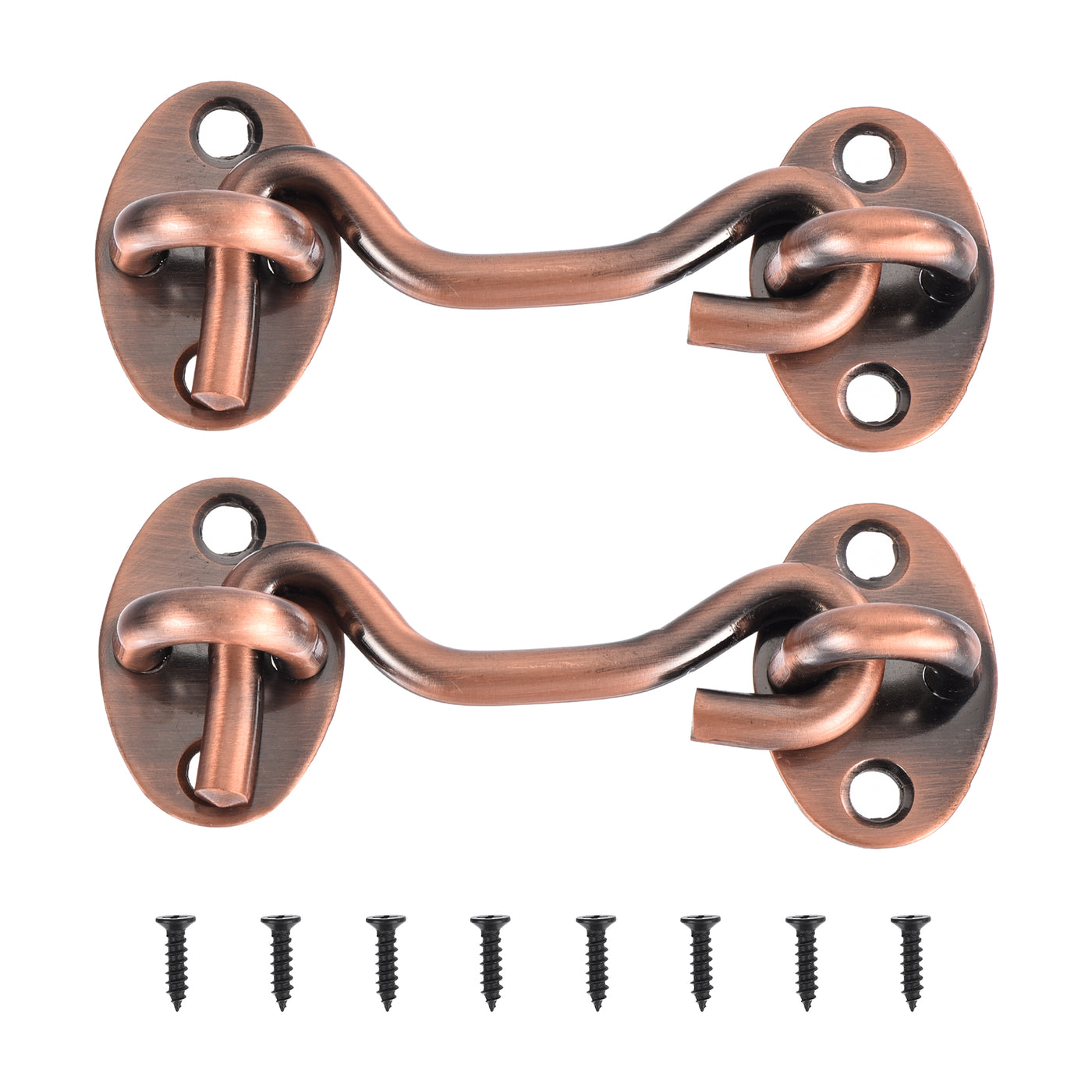 uxcell Uxcell 2Pcs 3 Inch Hook and Eye Latch Barn Door Lock Stainless Steel, Copper