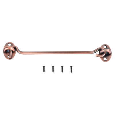 Harfington Uxcell 8 Inch Hook and Eye Latch Barn Door Lock Stainless Steel, Copper