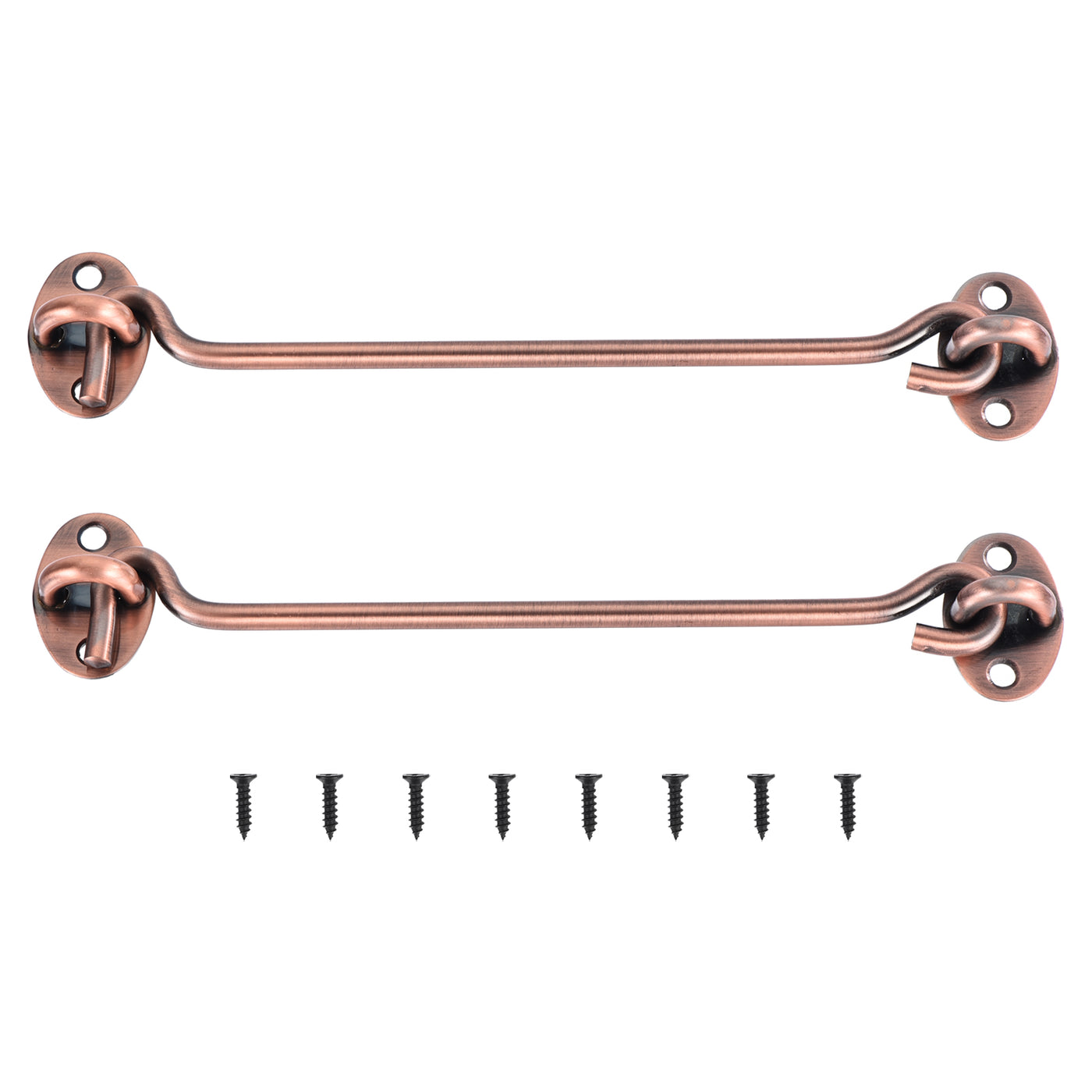 uxcell Uxcell 2Pcs 8 Inch Hook and Eye Latch Barn Door Lock Stainless Steel, Copper