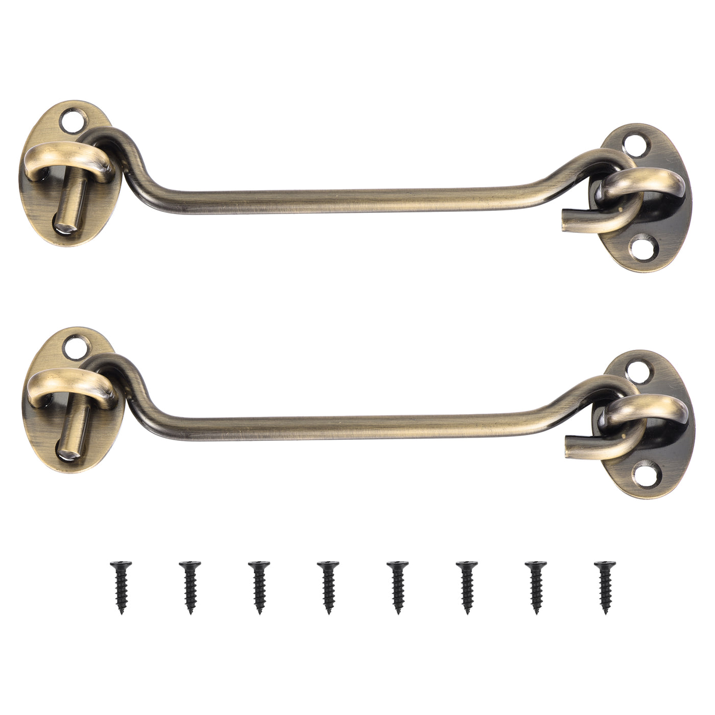 uxcell Uxcell 2Pcs 6 Inch Hook and Eye Latch Barn Door Lock Stainless Steel, Bronze