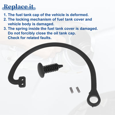 Harfington Fuel Tank Cap Tether Fuel Tank Rope Curved Shape Replacement Fit for Volkswagen Beetle 1998-2001 No.1H0201553B/1J0201550A - Pack of 1