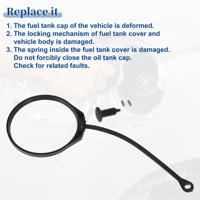 Harfington Fuel Tank Cap Tether Fuel Tank Rope Straight Line O Ring Shape Replacement Fit for Audi 90 1993-1995 No.1H0201553B/1J0201550A - Pack of 1