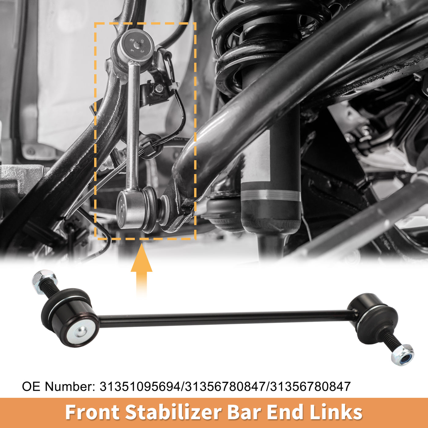 X AUTOHAUX 2pcs Front Sway Bar Links Stabilizer Link Kit for BMW 3 Series 1998-2007 Suspension Kit No.31351095694/31356780847/31356780847