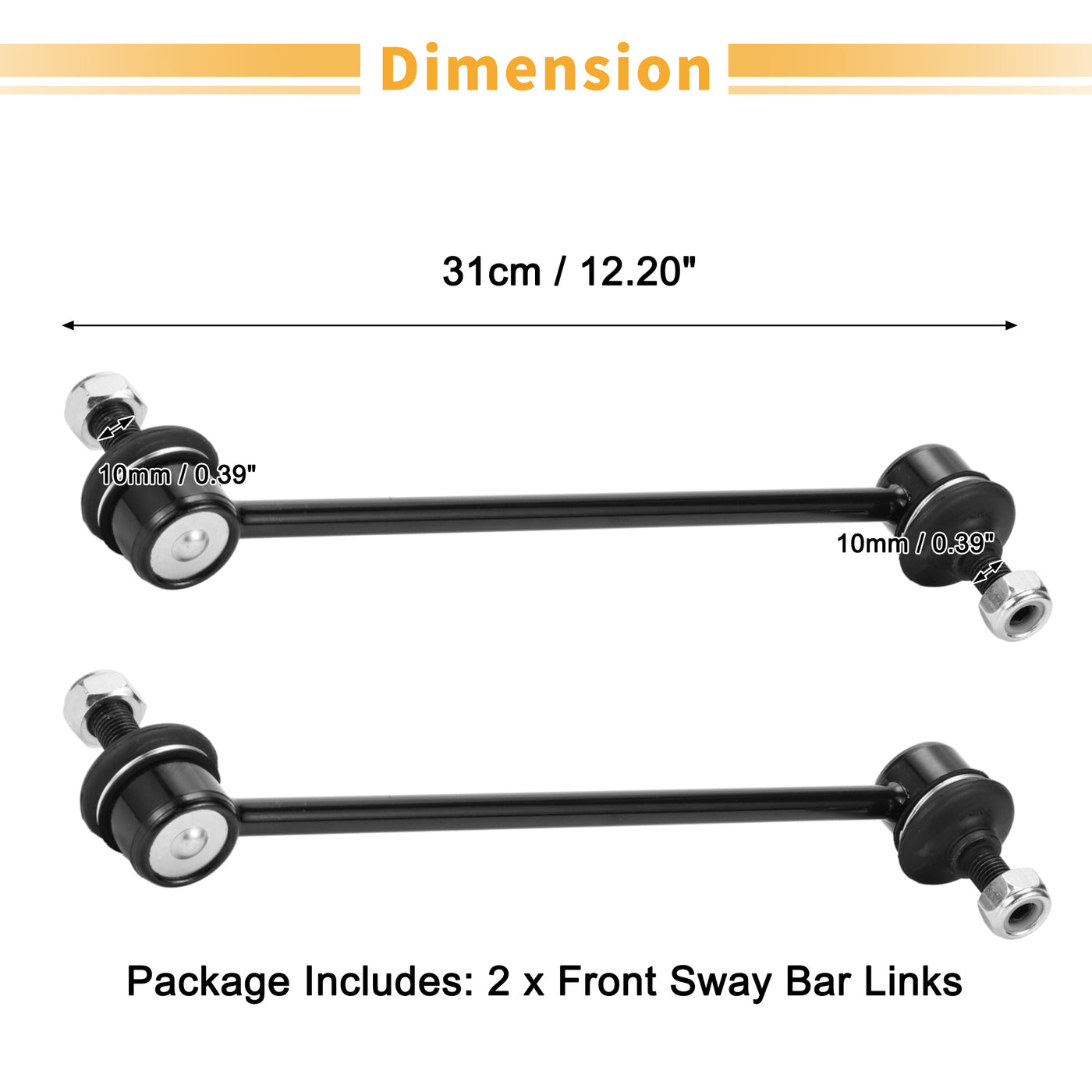 X AUTOHAUX 2pcs Front Sway Bar Links Stabilizer Link Kit for Ford Puma 1997-2002 Suspension Kit No.89FB3B438A1E/YS413B438BA/YS713B438AA/YS413B438AA