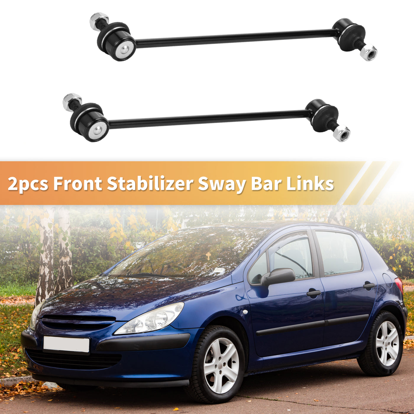 X AUTOHAUX 2pcs Front Sway Bar Links Stabilizer Link Kit for Peugeot Partner 18-23 for Citroen Xsara Picasso 19-21 Suspension Kit No.508739/508761/508742/508734