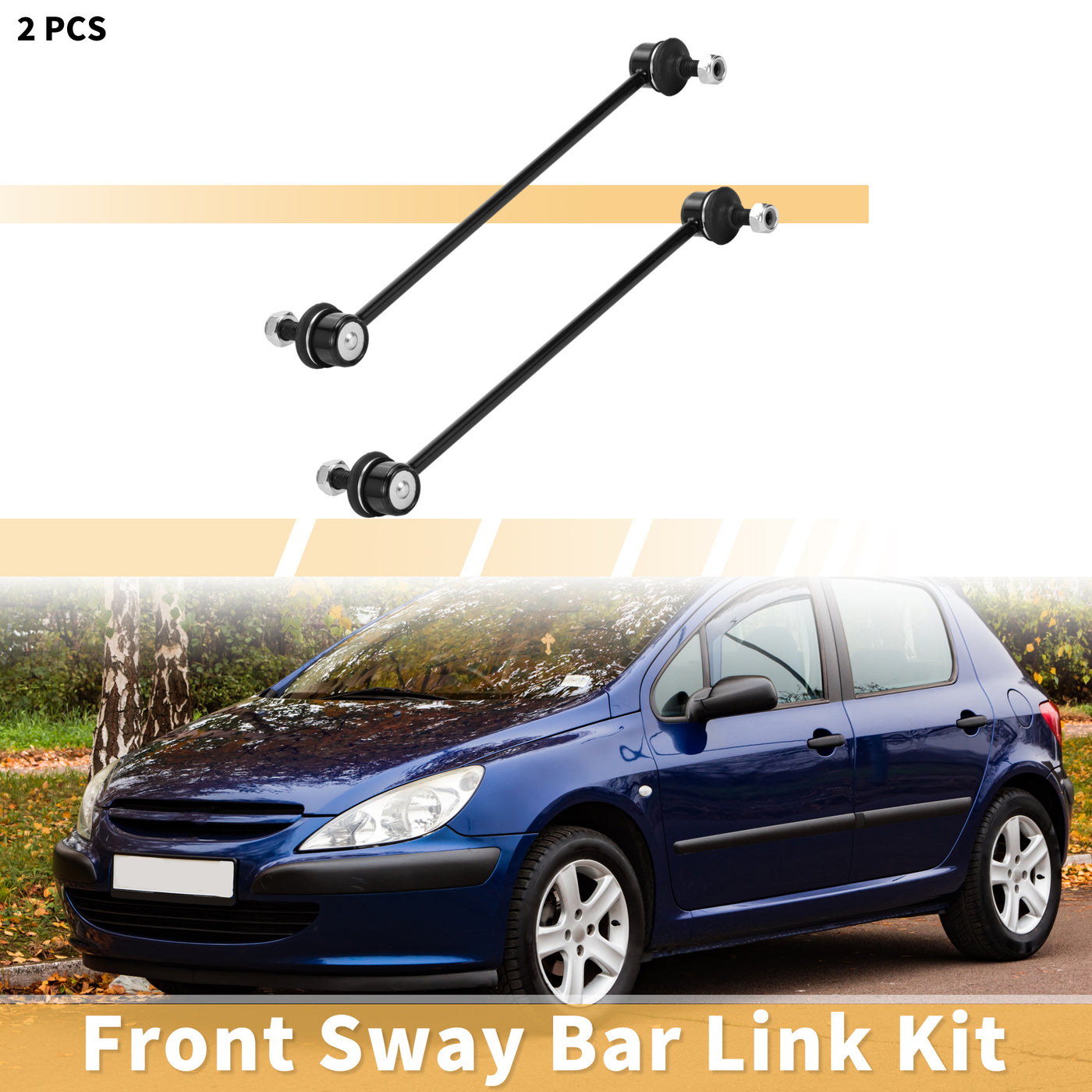 X AUTOHAUX 2pcs Front Sway Bar Links Stabilizer Link Kit for Peugeot Partner 18-23 for Citroen Xsara Picasso 19-21 Suspension Kit No.508739/508761/508742/508734