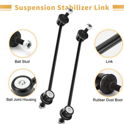 Harfington 2pcs Front Sway Bar Links Stabilizer Link Kit for Fiat Qubo 2008-2020 for Fiat 500 C 2009-2020 Suspension Kit No.1580517/50700941