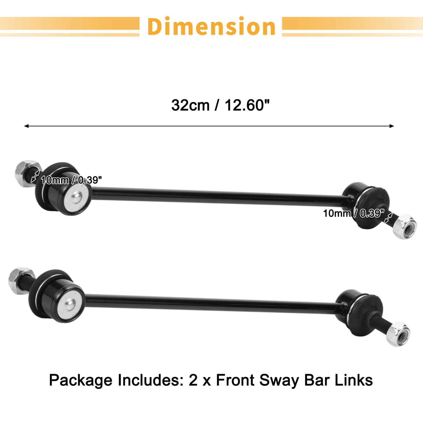 X AUTOHAUX 2pcs Front Sway Bar Links Stabilizer Link Kit for Fiat Qubo 2008-2020 for Fiat 500 C 2009-2020 Suspension Kit No.1580517/50700941