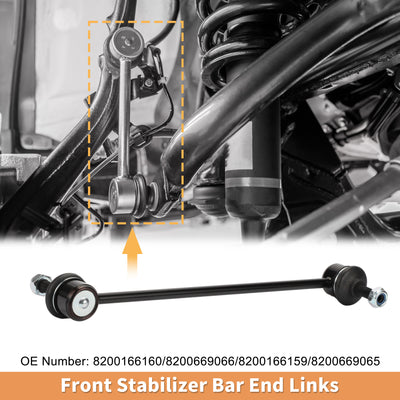 Harfington 2pcs Front Sway Bar Links Stabilizer Link Kit for Renault Kangoo Be Bop for Renault Megane No.8200166160/8200669066/8200166159/8200669065/4153200189