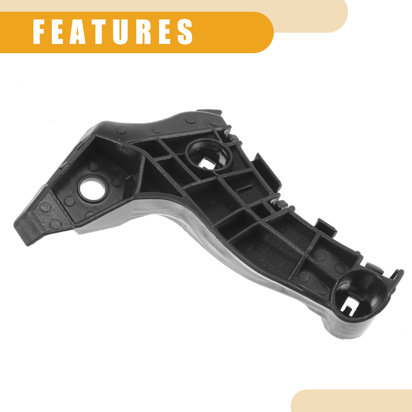 Partuto Bumper Support Bracket No.5211612380 - Left Driver Side Bumper Bracket - for Toyota Corolla 2004-2006 ABS Plastic Black - 1 Pc