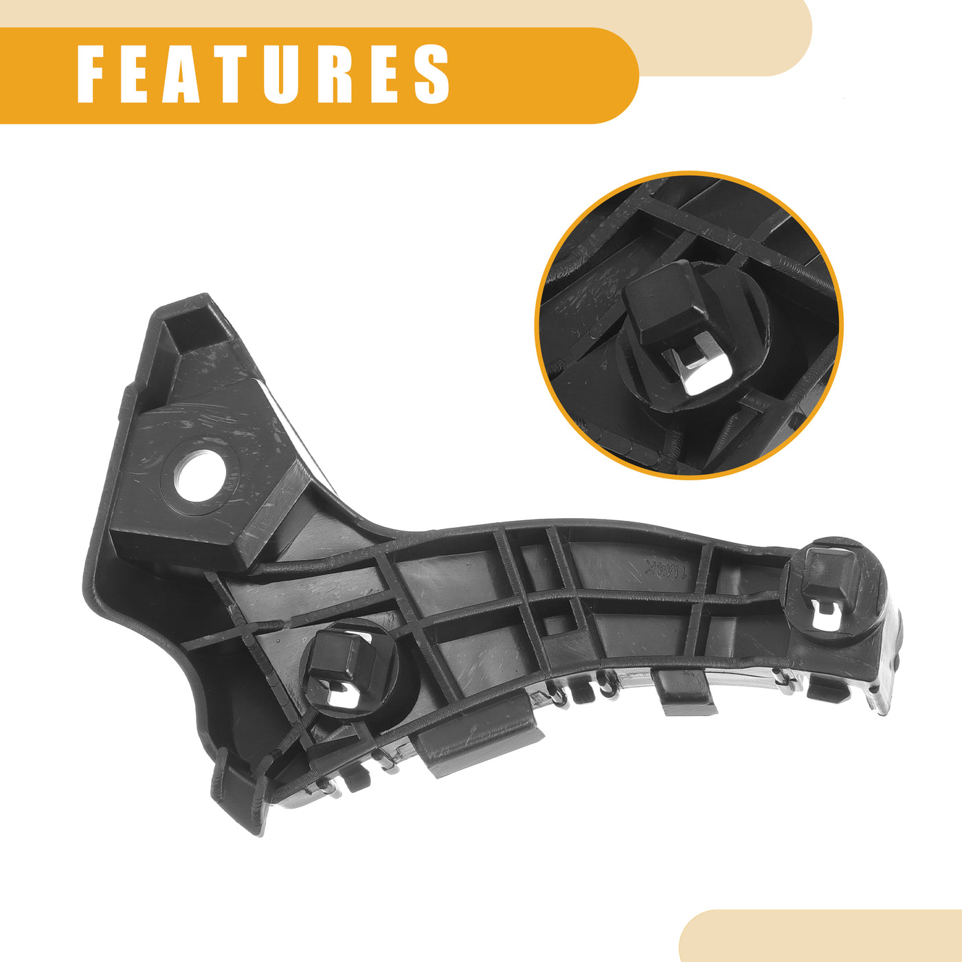 Partuto Bumper Support Bracket No.5211612380 - Left Driver Side Bumper Bracket - for Toyota Corolla 2004-2006 ABS Plastic Black - 1 Pc