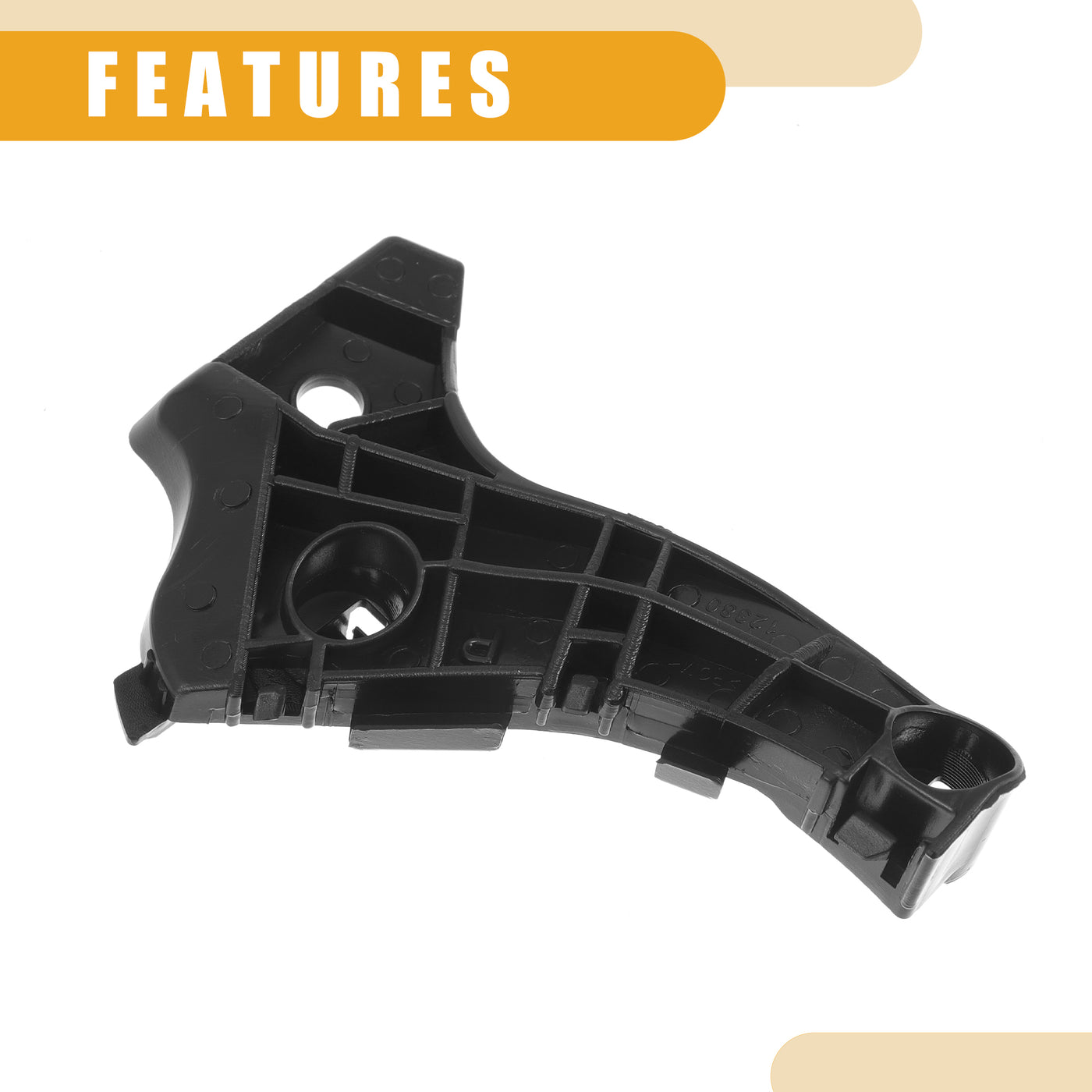 Partuto Bumper Support Bracket No.5211512420 - Right Passenger Side Bumper Bracket - for Toyota Corolla 2004-2006 ABS Plastic Black - 1 Pc