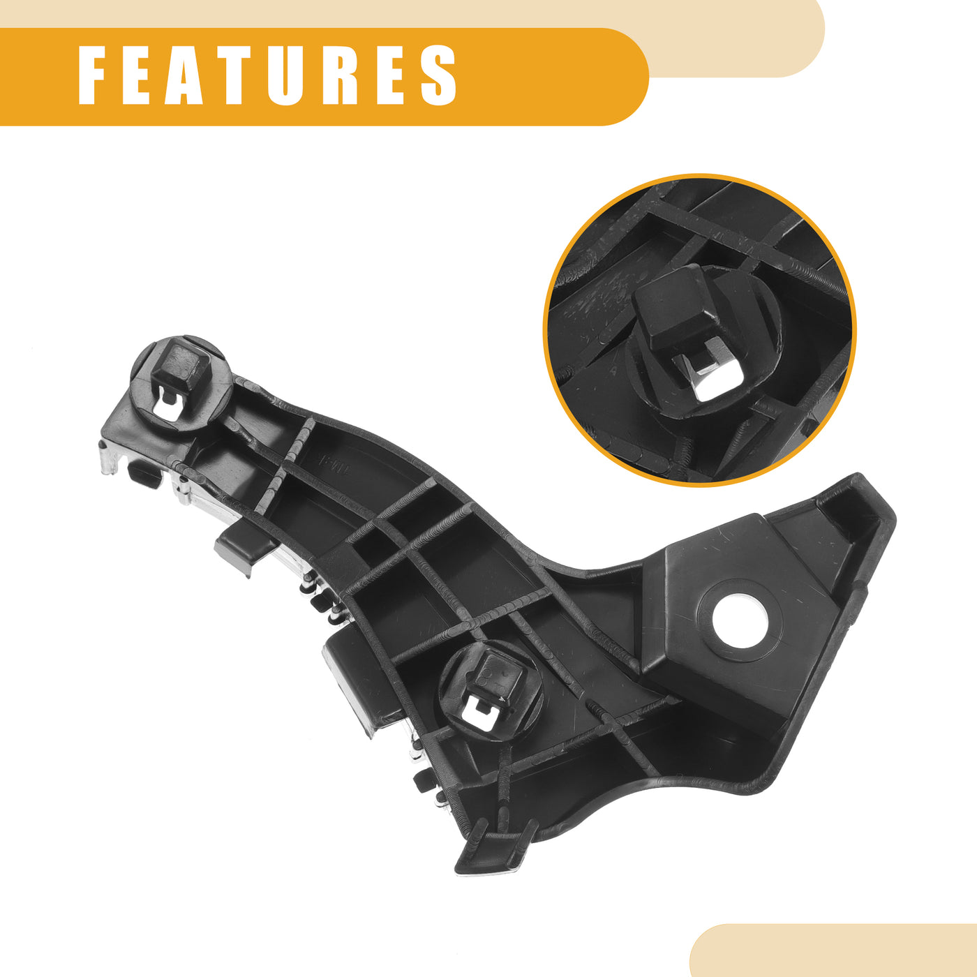 Partuto Bumper Support Bracket No.5211512420 - Right Passenger Side Bumper Bracket - for Toyota Corolla 2004-2006 ABS Plastic Black - 1 Pc