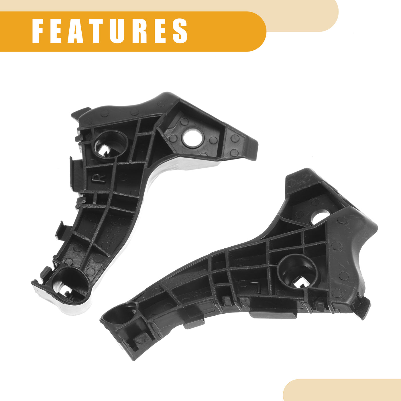 Partuto Bumper Support Bracket No.5211612380/5211512420 - Left Right Side Bumper Bracket for Toyota Corolla 2004-2006 - ABS Plastic Black - 1 Pair