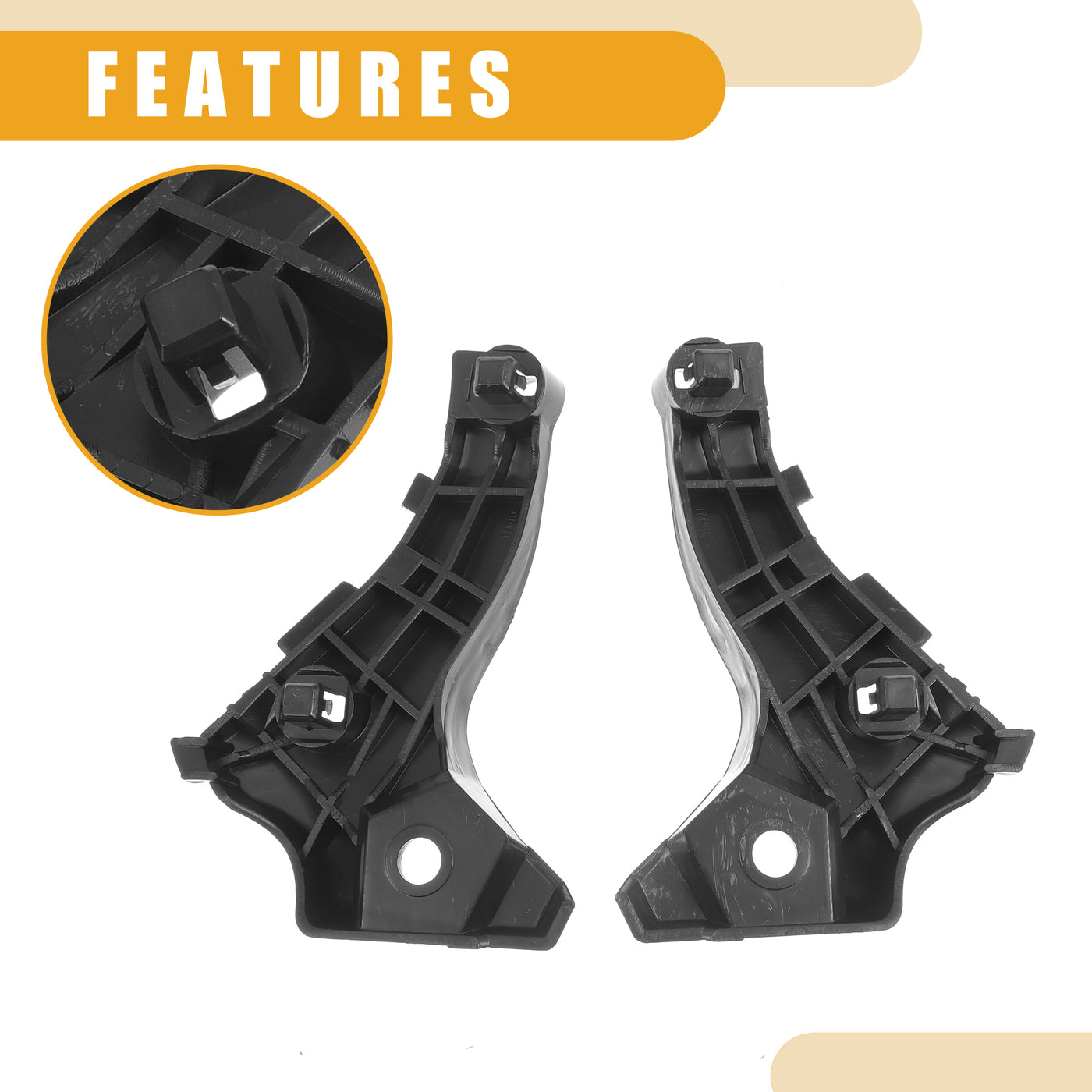 Partuto Bumper Support Bracket No.5211612380/5211512420 - Left Right Side Bumper Bracket for Toyota Corolla 2004-2006 - ABS Plastic Black - 1 Pair