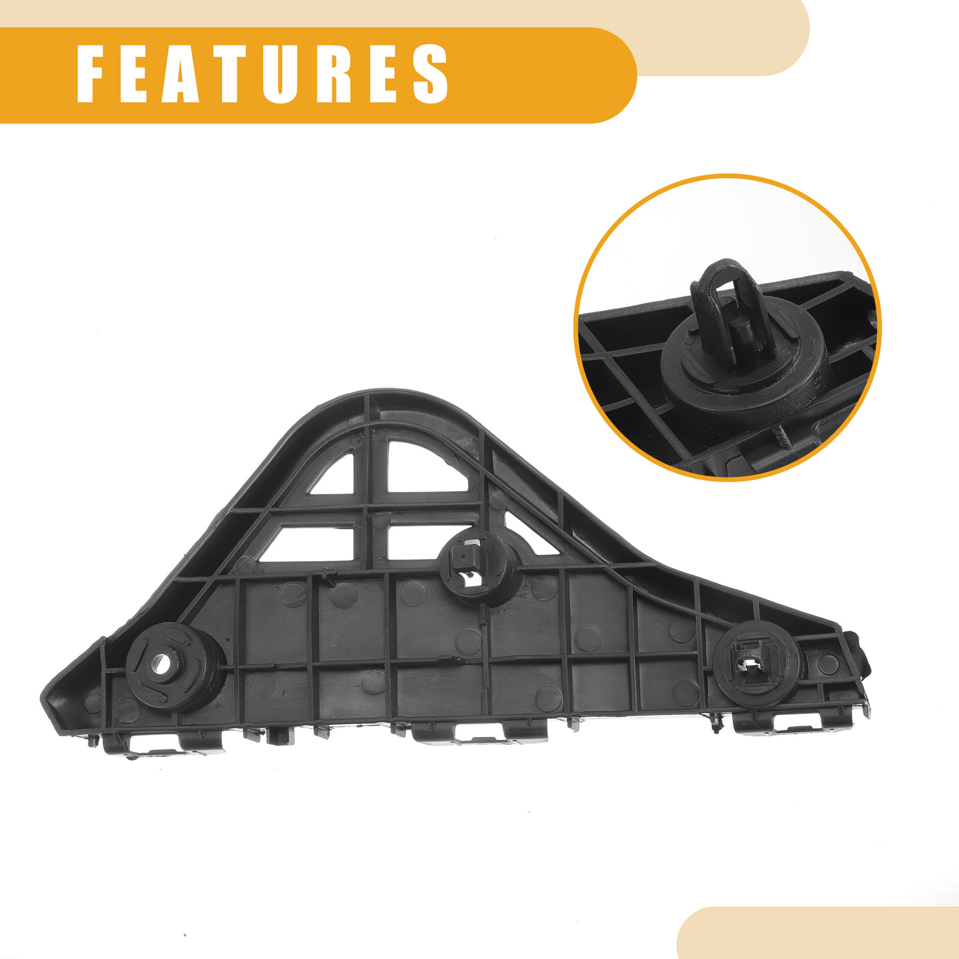 Partuto Bumper Support Bracket No.5253606140 - Left Driver Side Bumper Bracket - for Toyota Camry Aurion 2012-2014 ABS Plastic Black - 1 Pc