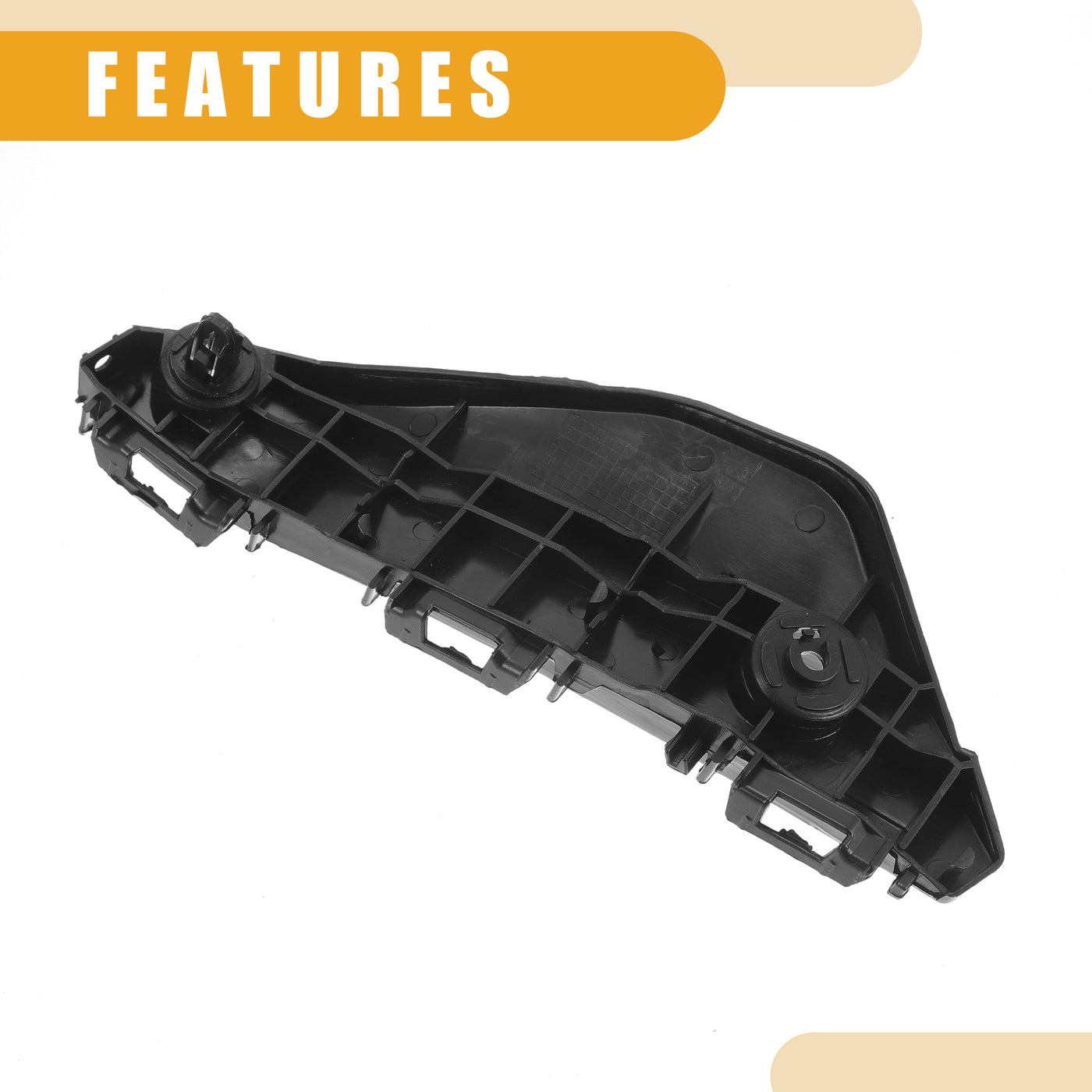 Partuto Bumper Support Bracket No.525350D130 - Right Passenger Side Bumper Bracket - for Toyota Yaris Hatchback 2013-2016 ABS Plastic Black - 1 Pc