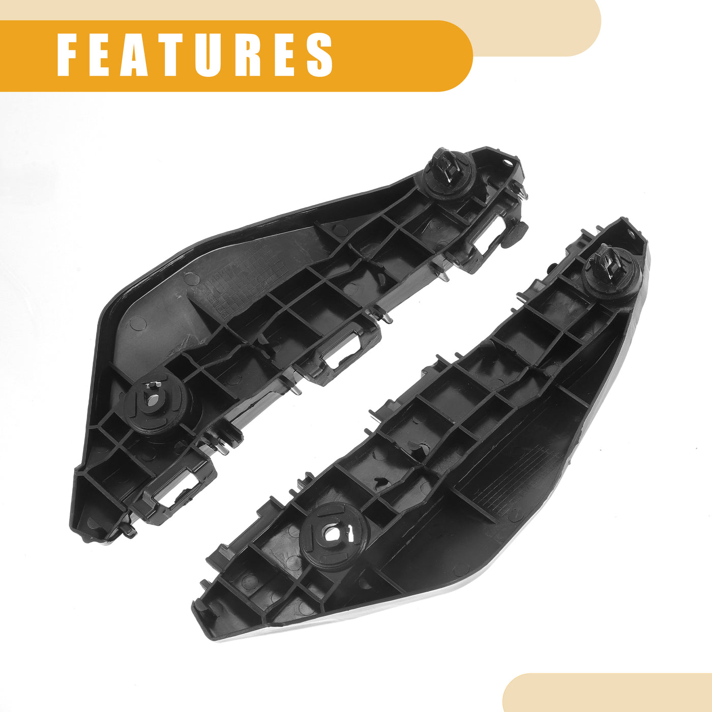 Partuto Bumper Support Bracket No.525360D130/525350D130 - Left Right Side Bumper Bracket for Toyota Yaris Hatchback 2013-2016 - ABS Plastic Black - 1 Pair