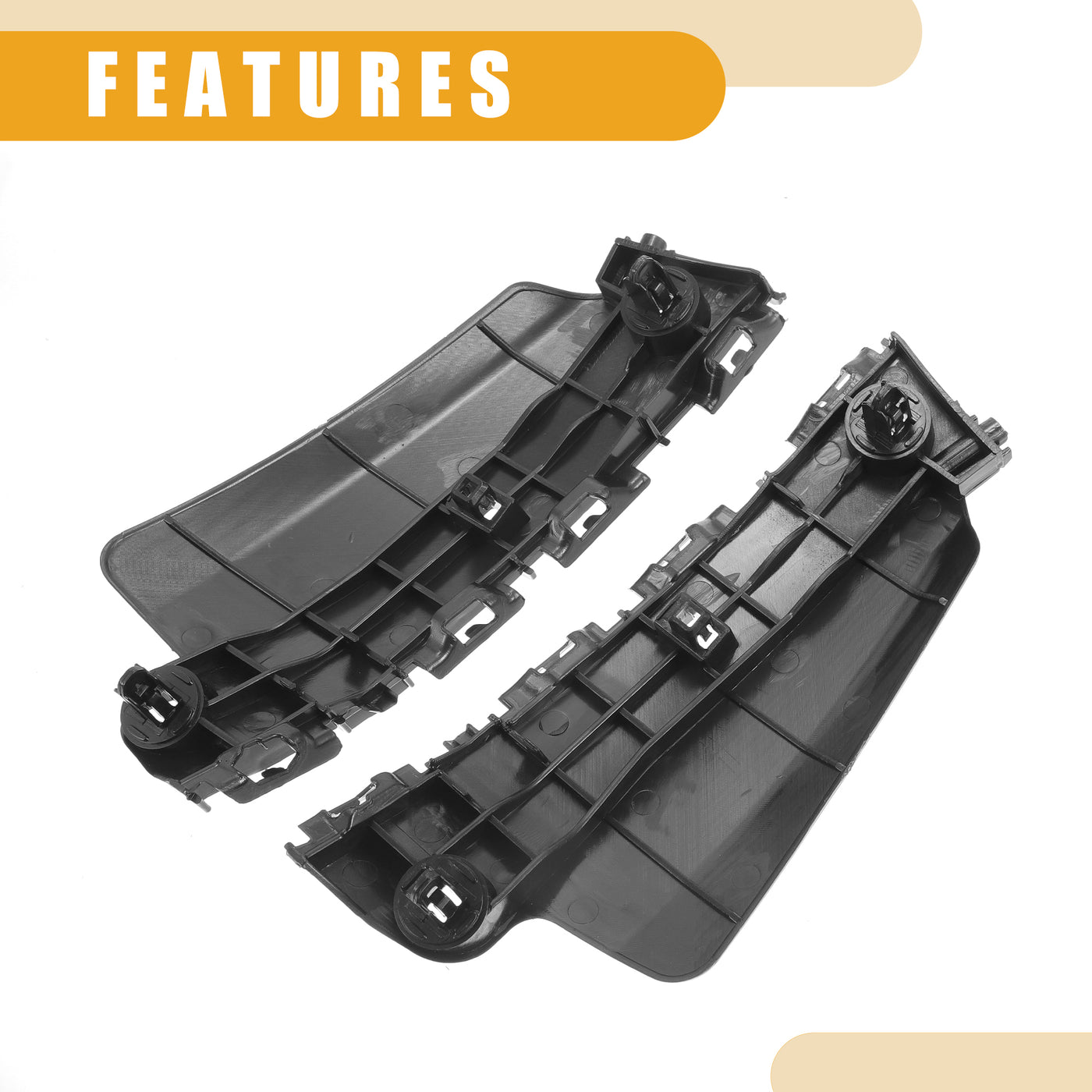 Partuto Bumper Support Bracket No.5211660181/5211560141 - Left Right Side Bumper Bracket for Toyota Land Cruiser 2008-2015 - ABS Plastic Black - 1 Pair