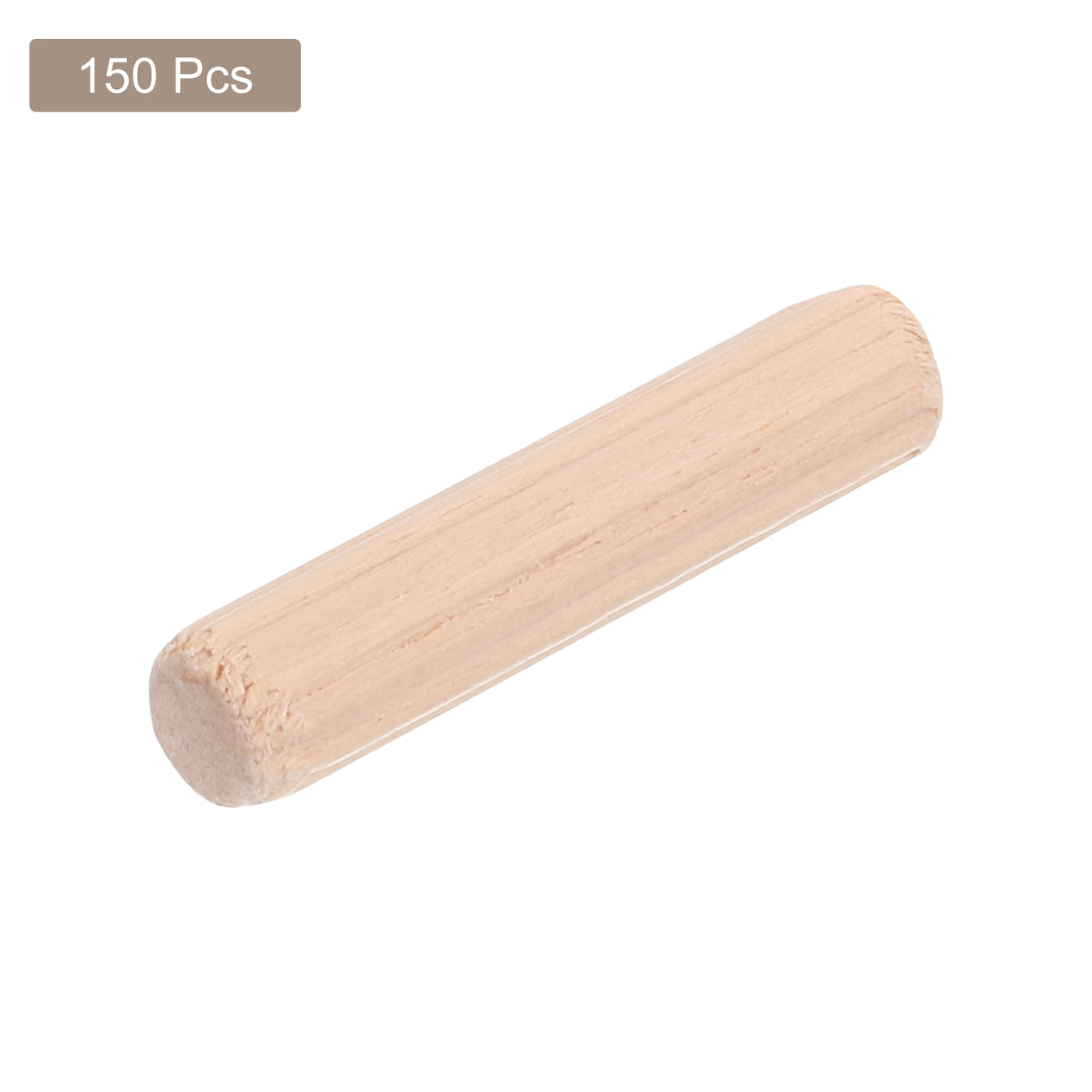 uxcell Uxcell 150stk Holz Dübel Stifte 6x30mm (0.24x1.18") Holz Dübel Stäbe Geriffelte Dübel Verbindungen für Geriffelte Holzbearbeitung Möbel Basteln