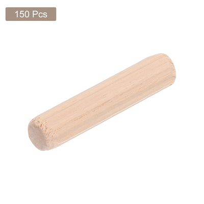 Harfington Uxcell 150stk Holz Dübel Stifte 6x30mm (0.24x1.18") Holz Dübel Stäbe Geriffelte Dübel Verbindungen für Geriffelte Holzbearbeitung Möbel Basteln