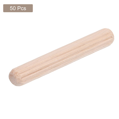 Harfington Uxcell 50 Pcs Wooden Dowel Pins, 6 x 40mm (0.24 x 1.57 Inch) Wood Dowels Rods