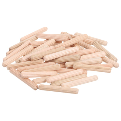 Harfington Uxcell 50 Pcs Wooden Dowel Pins, 6 x 40mm (0.24 x 1.57 Inch) Wood Dowels Rods