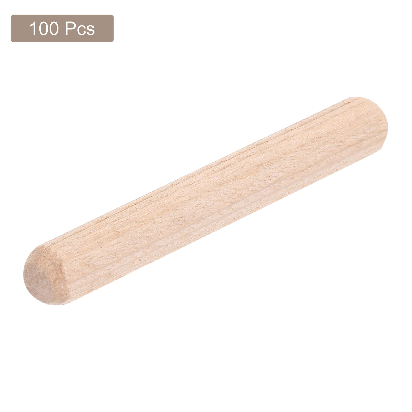 uxcell Uxcell 100 Pcs Wooden Dowel Pins, 10 x 70mm (0.39 x 2.76 Inch) Wood Dowels Rods