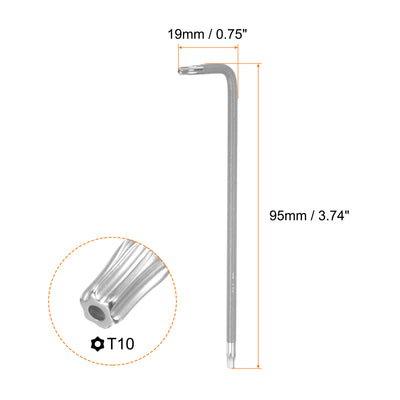 Harfington Hex Key Torx Wrench T10 S2 L-Shape Long Arm 6 Point Hexagon SAE Wrenches