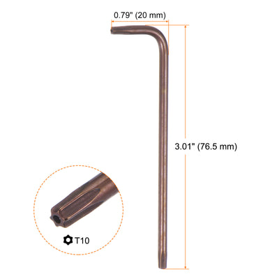 Harfington T10 Long Arm Tamper Proof Torx Wrench Star Keys S2 Steel