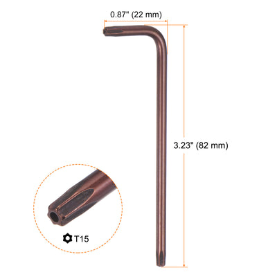 Harfington T15 Long Arm Tamper Proof Torx Wrench Star Keys S2 Steel