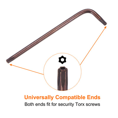 Harfington T20 Manipulationssicherer Torx-Schlüssel Sternschlüssel 90,5 mm / 3,56" langer Arm L-förmiger 6-Punkt-Schlüssel aus S2-Stahl Handwerkzeug für Automobil- / Heimreparaturen