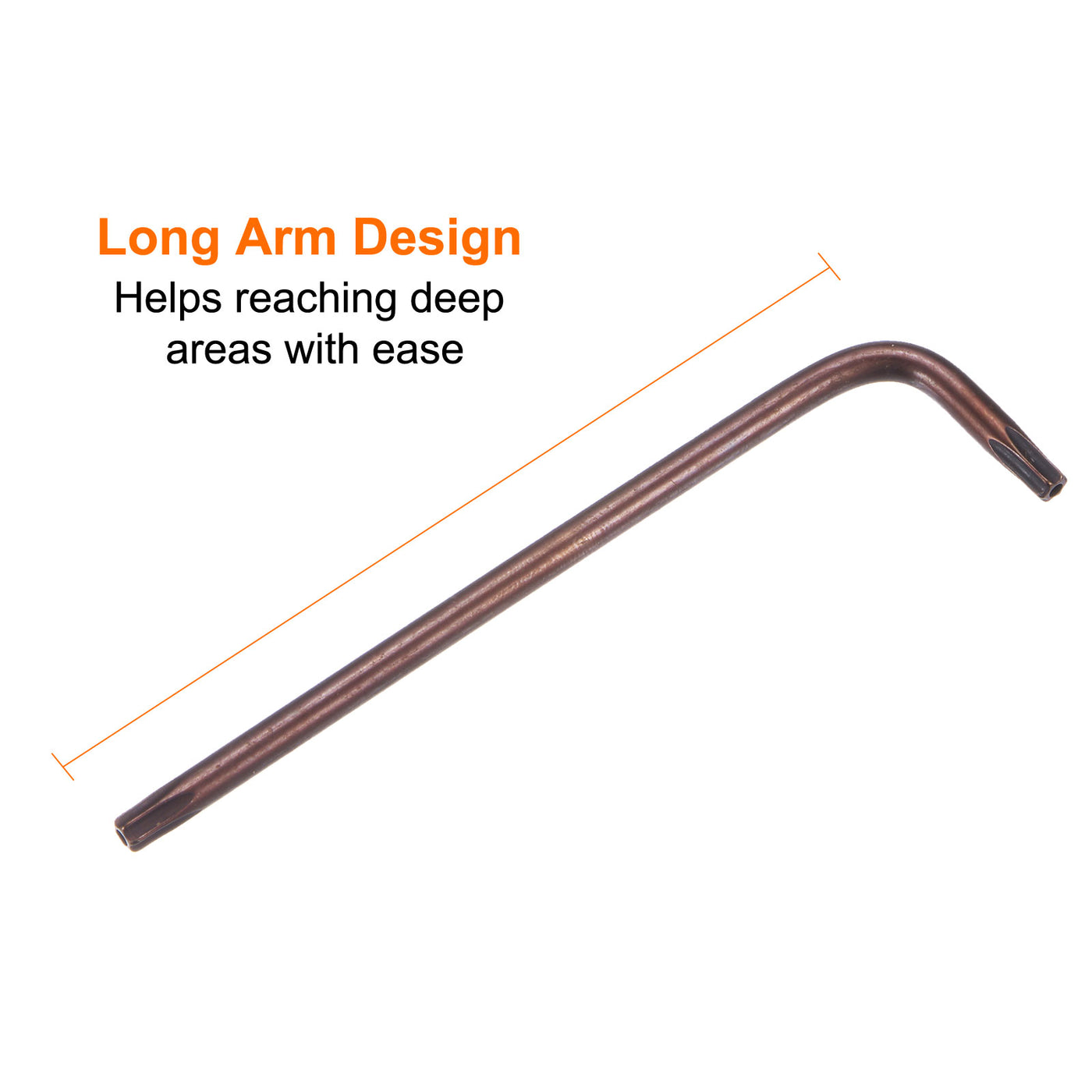 Harfington T20 Manipulationssicherer Torx-Schlüssel Sternschlüssel 90,5 mm / 3,56" langer Arm L-förmiger 6-Punkt-Schlüssel aus S2-Stahl Handwerkzeug für Automobil- / Heimreparaturen