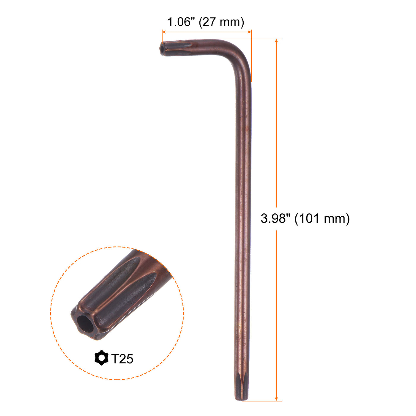 Harfington T25 Long Arm Tamper Proof Torx Wrench Star Keys S2 Steel