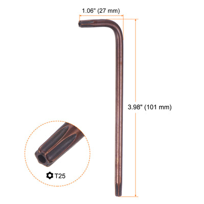 Harfington T25 Long Arm Tamper Proof Torx Wrench Star Keys S2 Steel