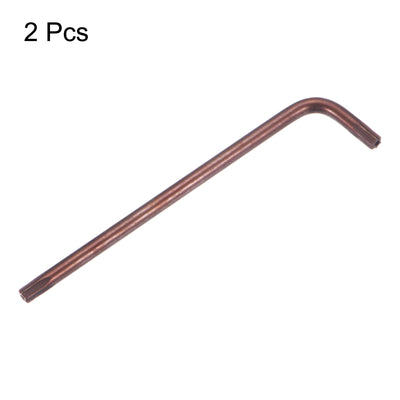 Harfington 2pcs T27 Long Arm Tamper Proof Torx Wrench Star Keys S2 Steel