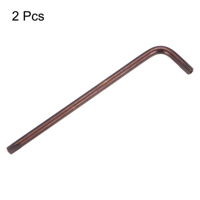 Harfington 2pcs T30 Long Arm Tamper Proof Torx Wrench Star Keys S2 Steel