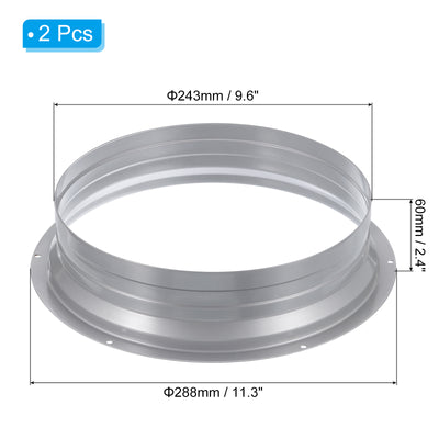 Harfington 10 Inch Duct Connector Flange Straight Pipe Flange Round Ventilation Duct, 2 Pcs