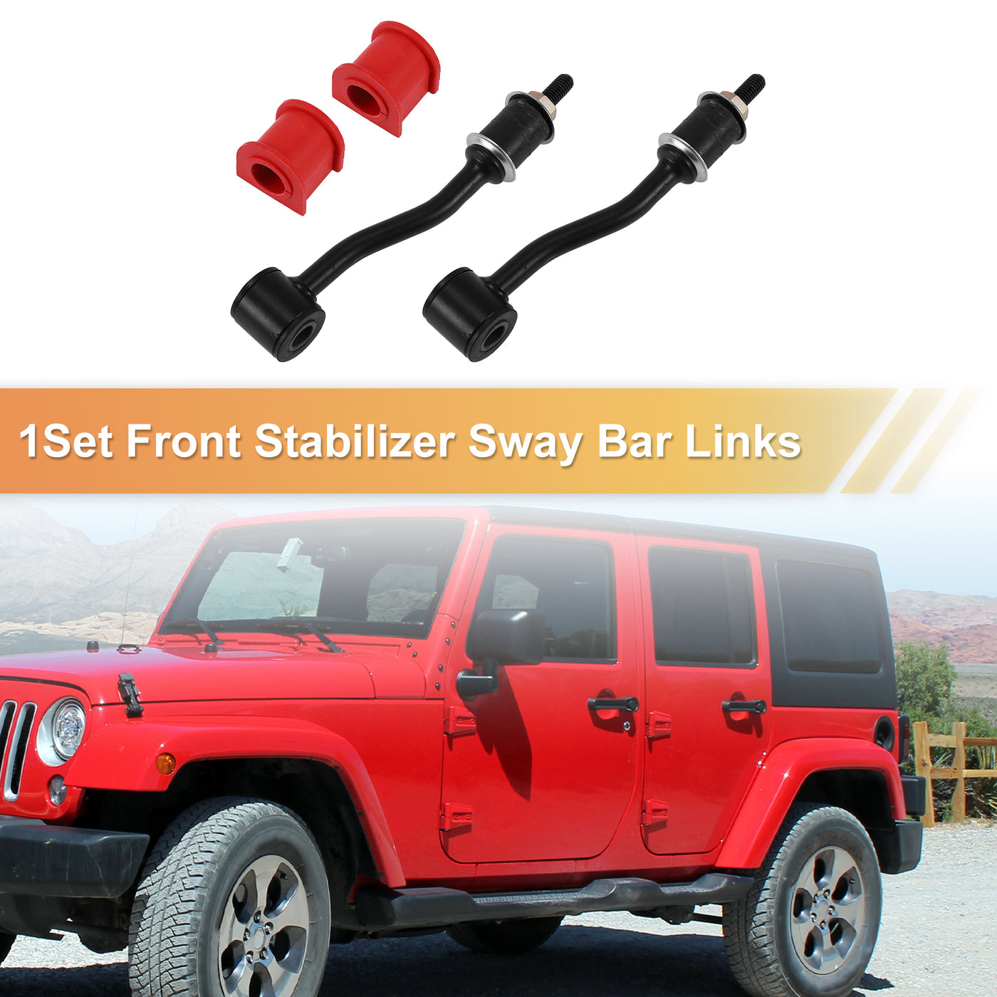 X AUTOHAUX 1 Set Front Sway Bar Links Stabilizer Link Kit with Bushing for Jeep Grand Cherokee Cherokee Comanche Suspension Kit No.52003232/52037849/EK3174