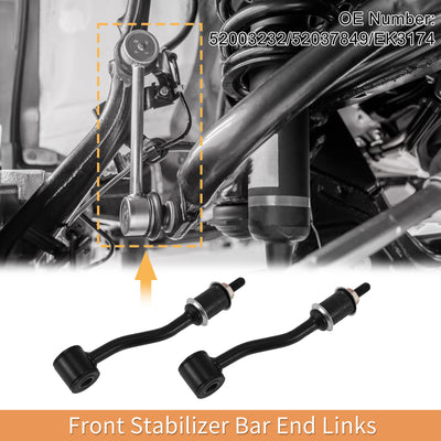 Harfington 1 Set Front Sway Bar Links Stabilizer Link Kit with Bushing for Jeep Grand Cherokee Cherokee Comanche Suspension Kit No.52003232/52037849/EK3174