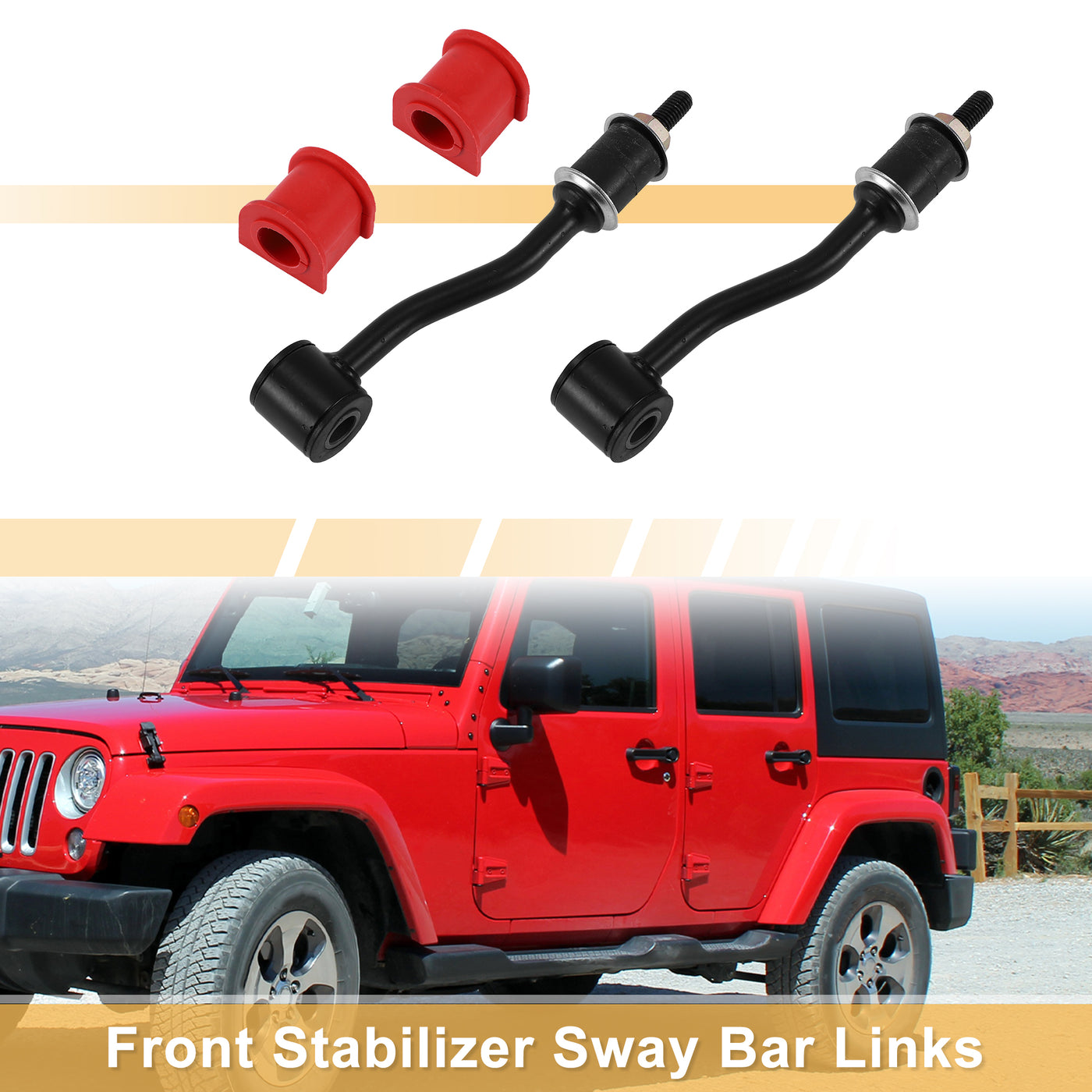 X AUTOHAUX 1 Set Front Sway Bar Links Stabilizer Link Kit with Bushing for Jeep Grand Cherokee Cherokee Comanche Suspension Kit No.52003232/52037849/EK3174