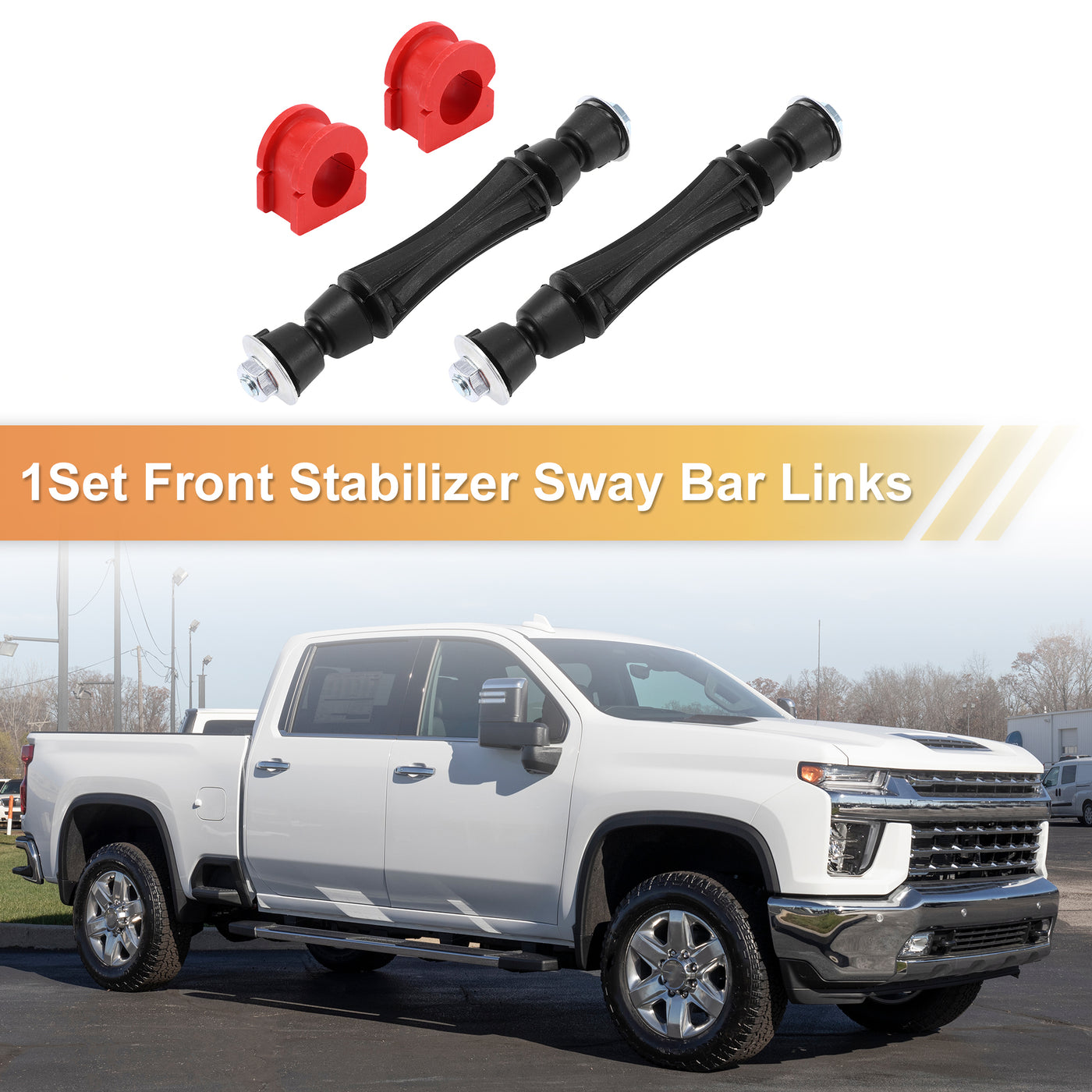 X AUTOHAUX 1 Set Front Sway Bar Links Stabilizer Link Kit with Bushing for Chevrolet Silverado 1500 Tahoe Suspension Kit No.K700538/15124516/10393679/10395094